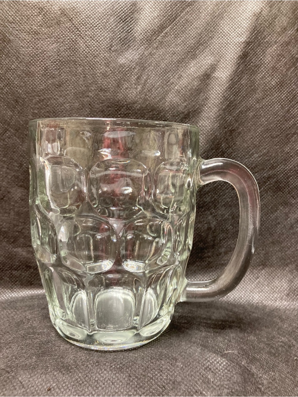 Clear Glass Beer Mug with Textured Bubble Design - Home Dining
